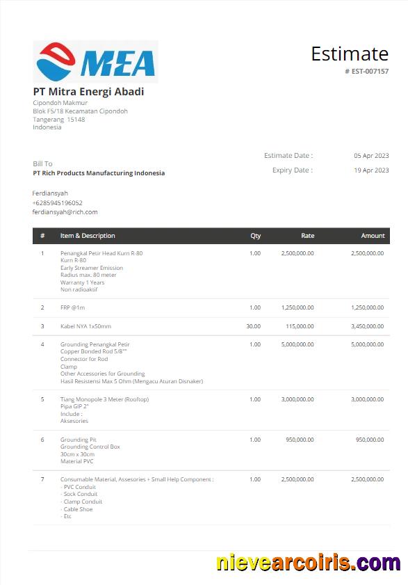 INDONESIA MEA utility bill